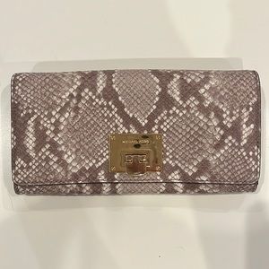 Michael Kors Snakeskin Brown Leather Wallet